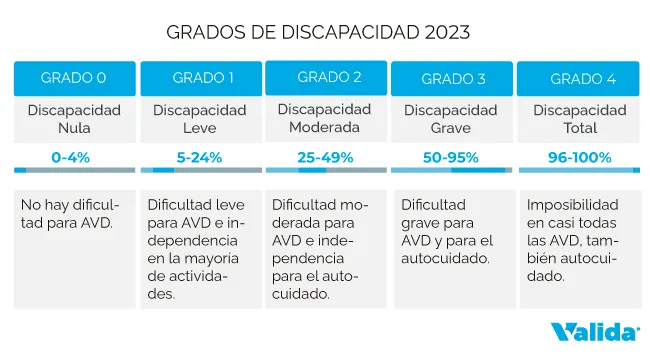 Grados discapacidad nueva ley 2023