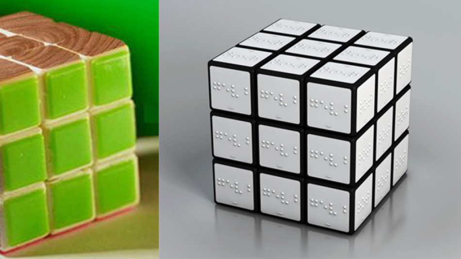 juegos adaptados El cubo de Rubik con los pies