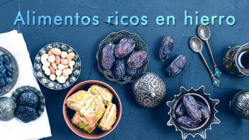Recomendaciones en la dieta y alimentos ricos en hierro.