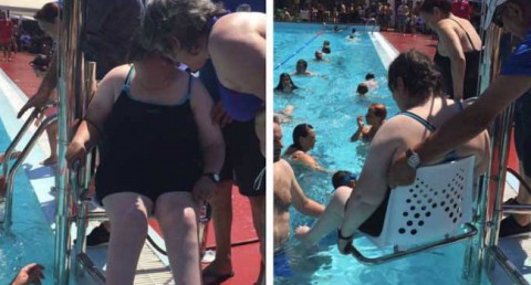 Elevador Aqua per a piscines en l'acte Mulla't per l'Esclerosis Múltiple a Santa Coloma de Gramenet