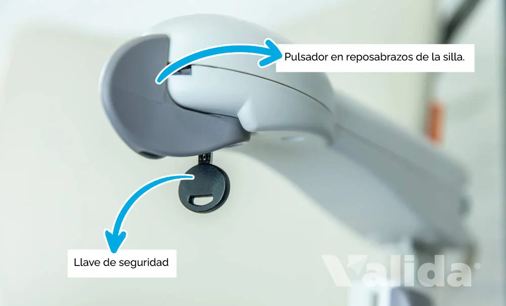accionamiento de la silla salvaescaleras