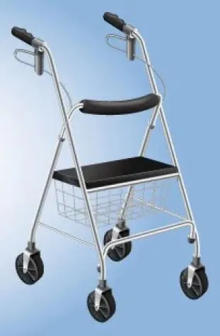 Caminador amb seient per a persona amb problemes de mobilitat.