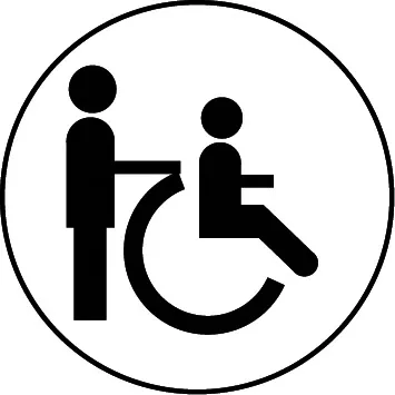 Icono discapacidad con acompañante. Accesibilidad.