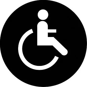 Símbolo de la discapacidad. Pictograma accesibilidad universal.