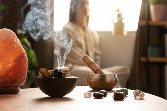 Meditacion con palo de santo